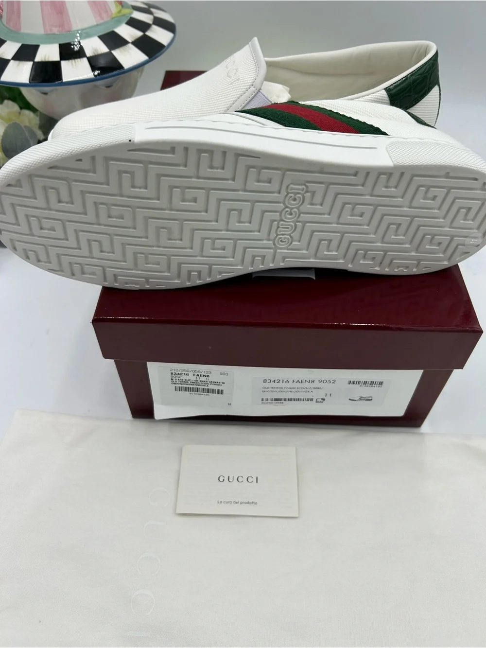Men's Gucci ace slip on sneakers size 11 fits 12 US made in Italy